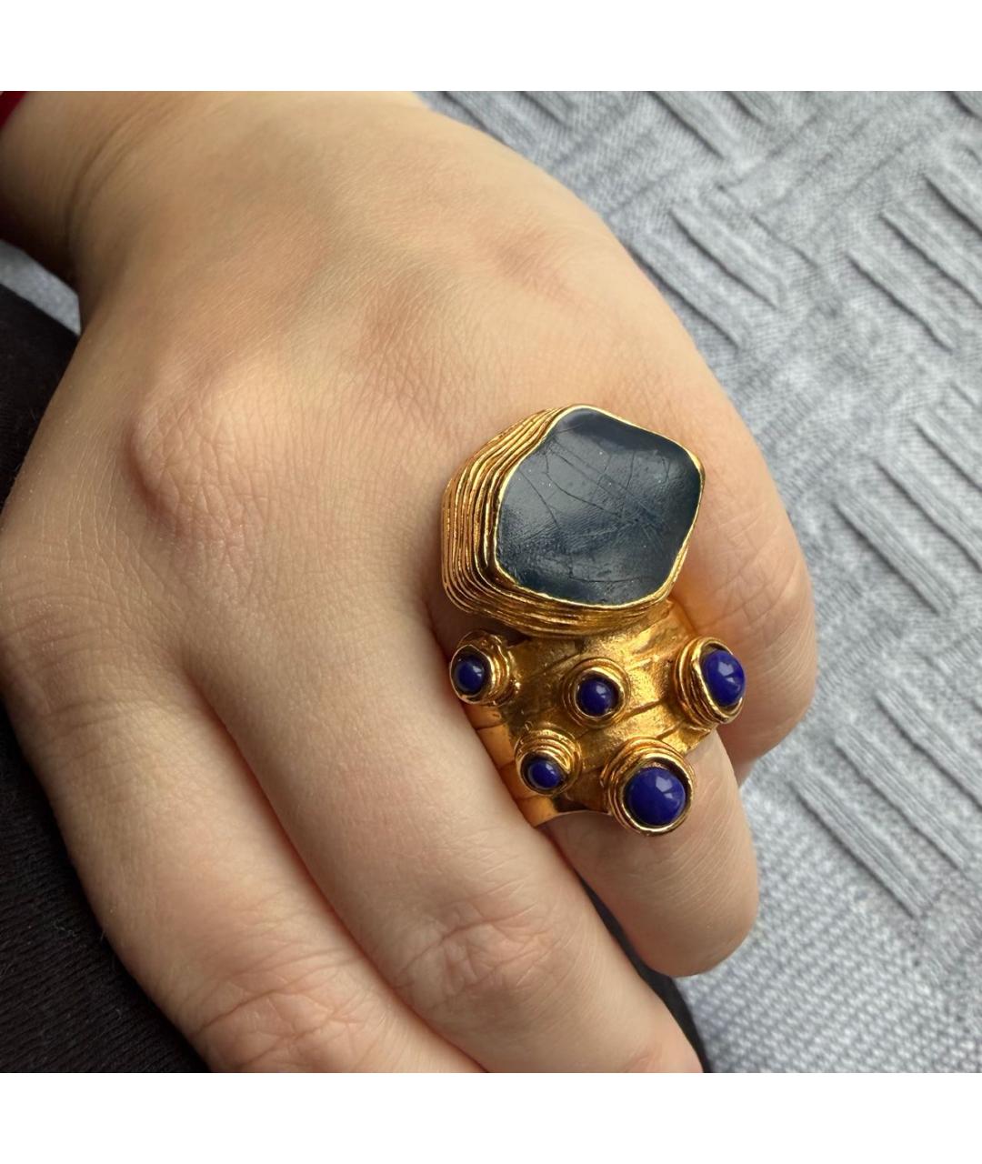 SAINT LAURENT Золотое металлическое кольцо, фото 7