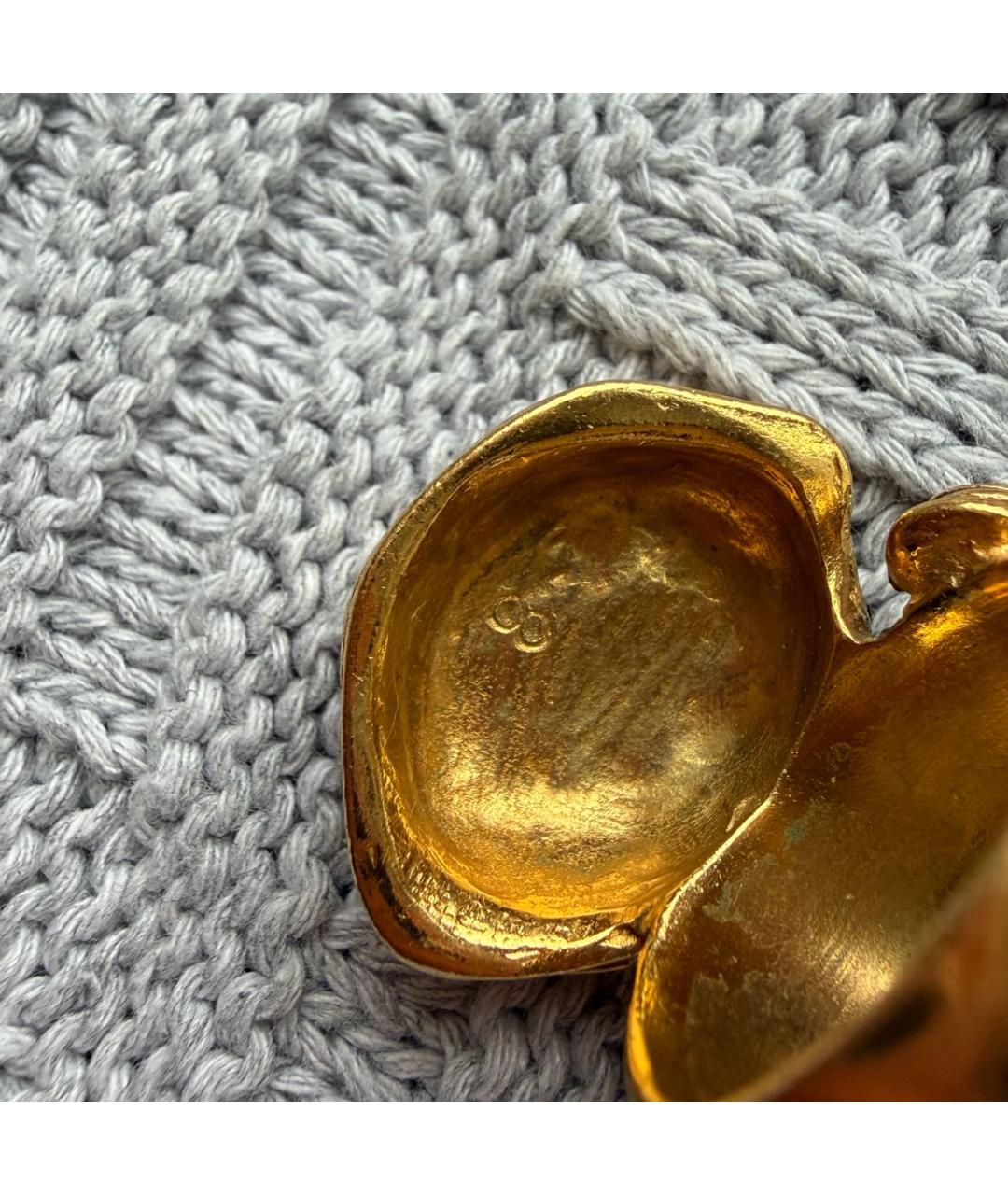 SAINT LAURENT Золотое металлическое кольцо, фото 4