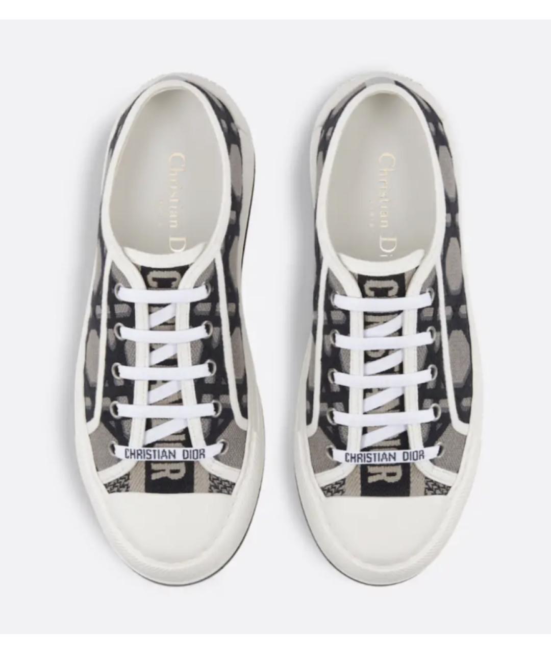 CHRISTIAN DIOR Серые текстильные кеды, фото 3