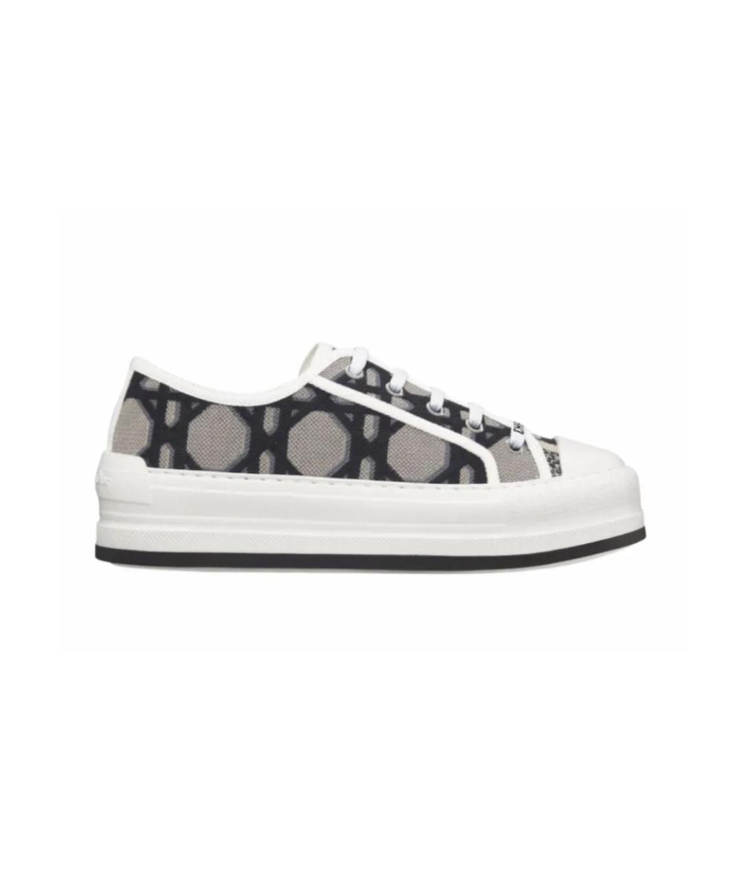 CHRISTIAN DIOR Серые текстильные кеды, фото 1