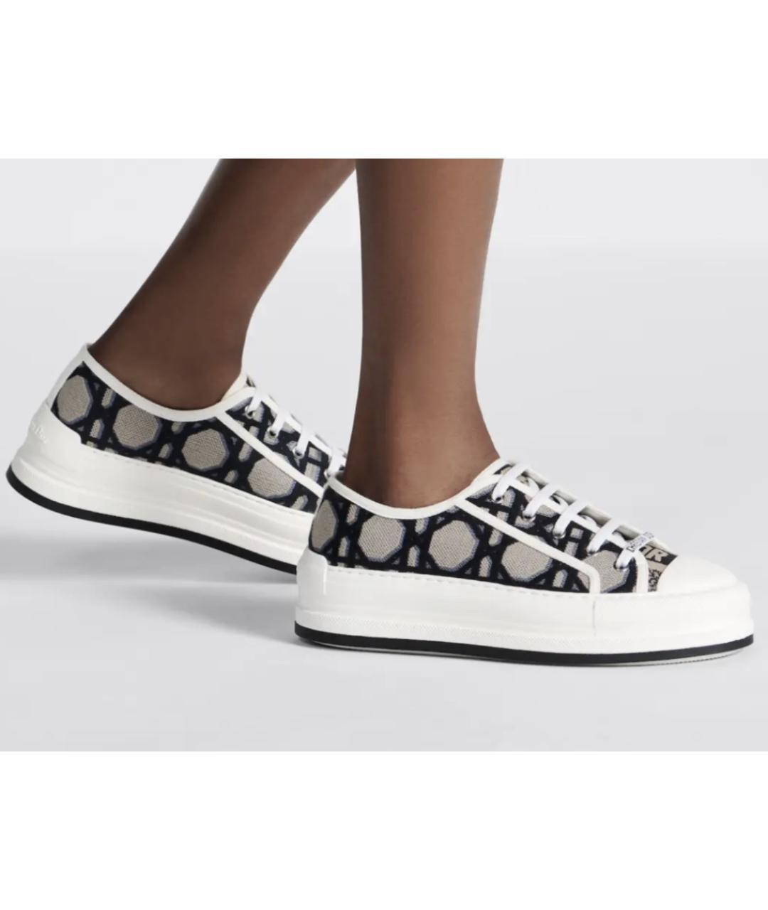 CHRISTIAN DIOR Серые текстильные кеды, фото 2