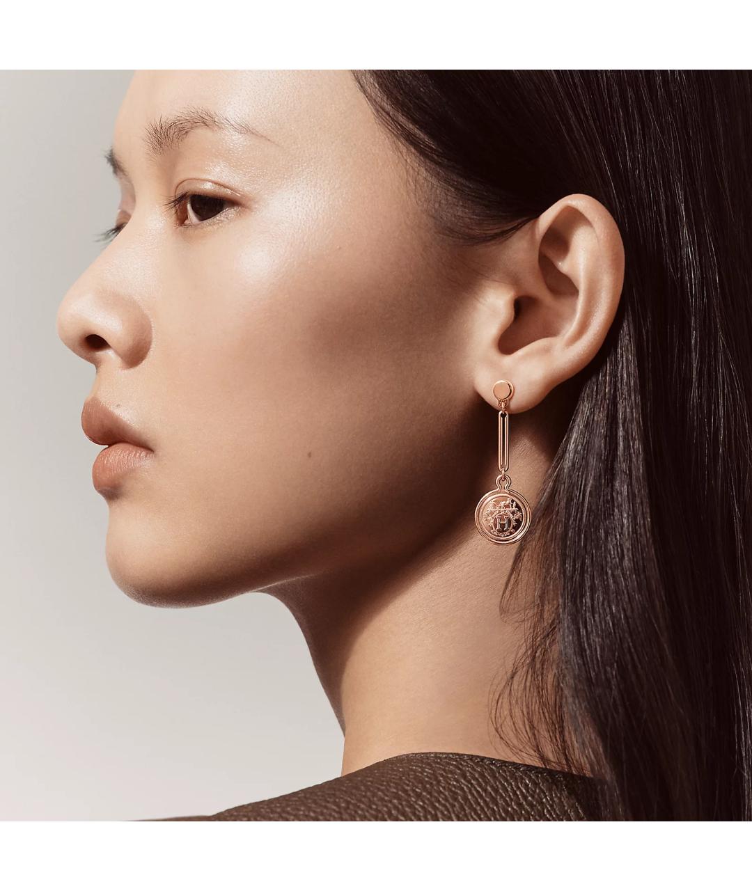 HERMES Золотые серьги из розового золота, фото 2