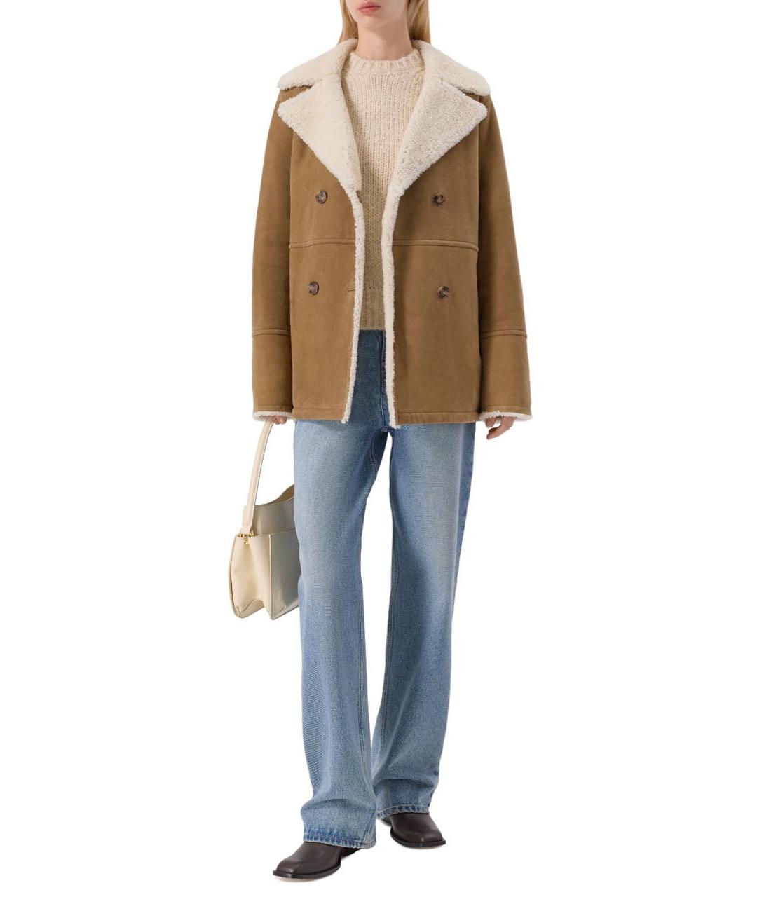 YVES SALOMON Коричневая кожаная дубленка, фото 3