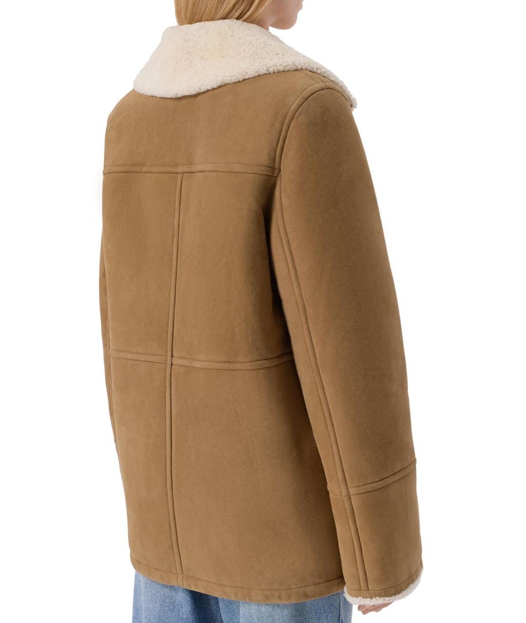 YVES SALOMON Коричневая кожаная дубленка, фото 4