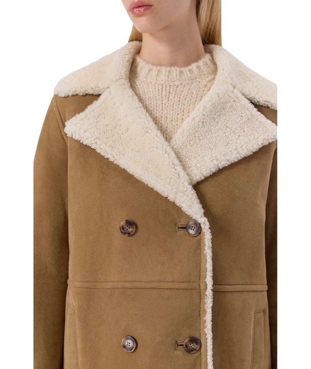 YVES SALOMON Коричневая кожаная дубленка, фото 5