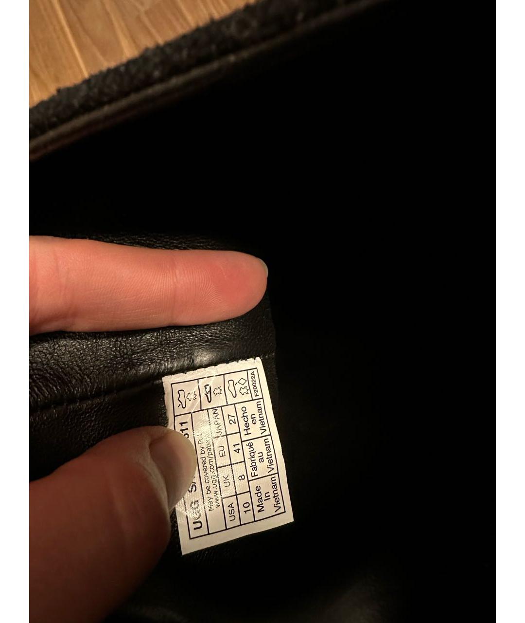 UGG AUSTRALIA Черные кожаные сапоги, фото 7