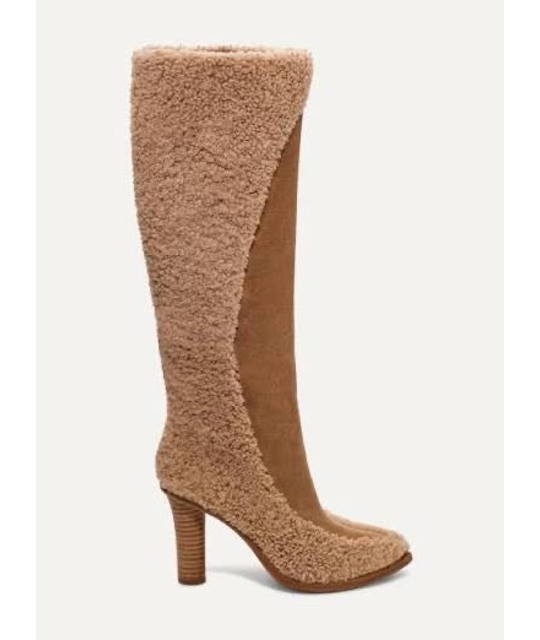 UGG AUSTRALIA Бежевые замшевые сапоги, фото 9