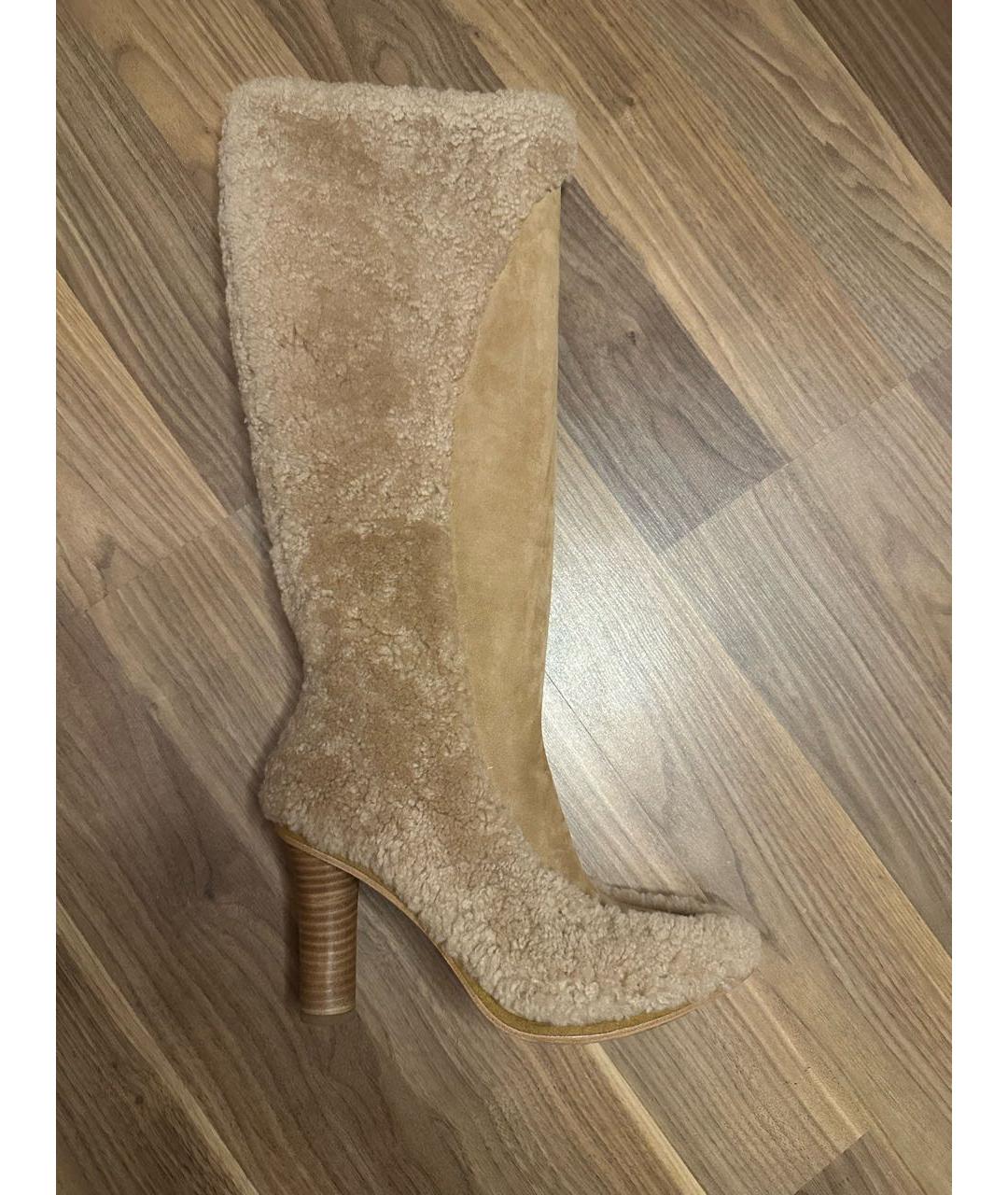 UGG AUSTRALIA Бежевые замшевые сапоги, фото 2