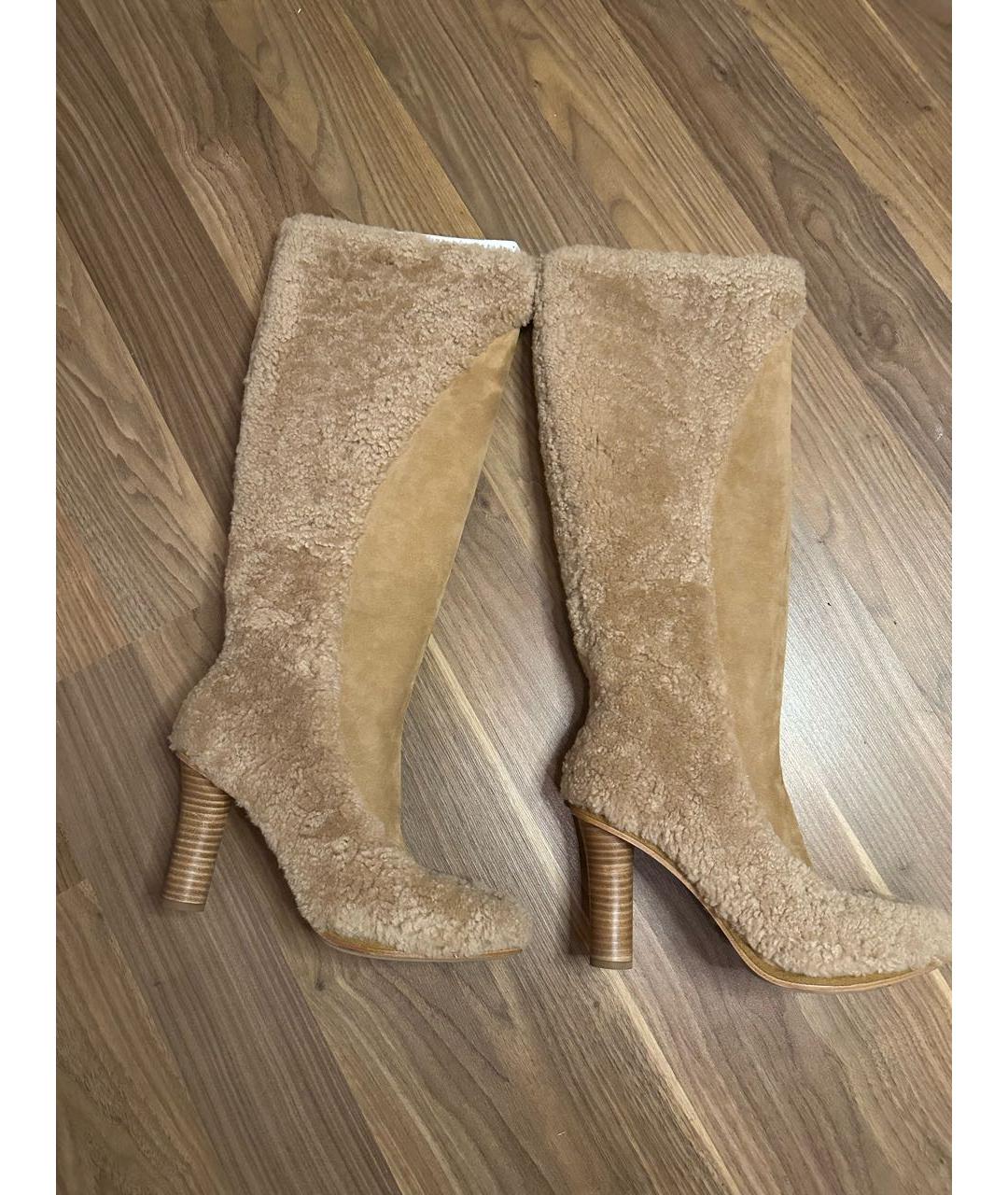 UGG AUSTRALIA Бежевые замшевые сапоги, фото 3