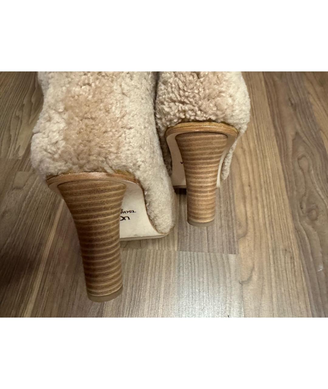 UGG AUSTRALIA Бежевые замшевые сапоги, фото 5
