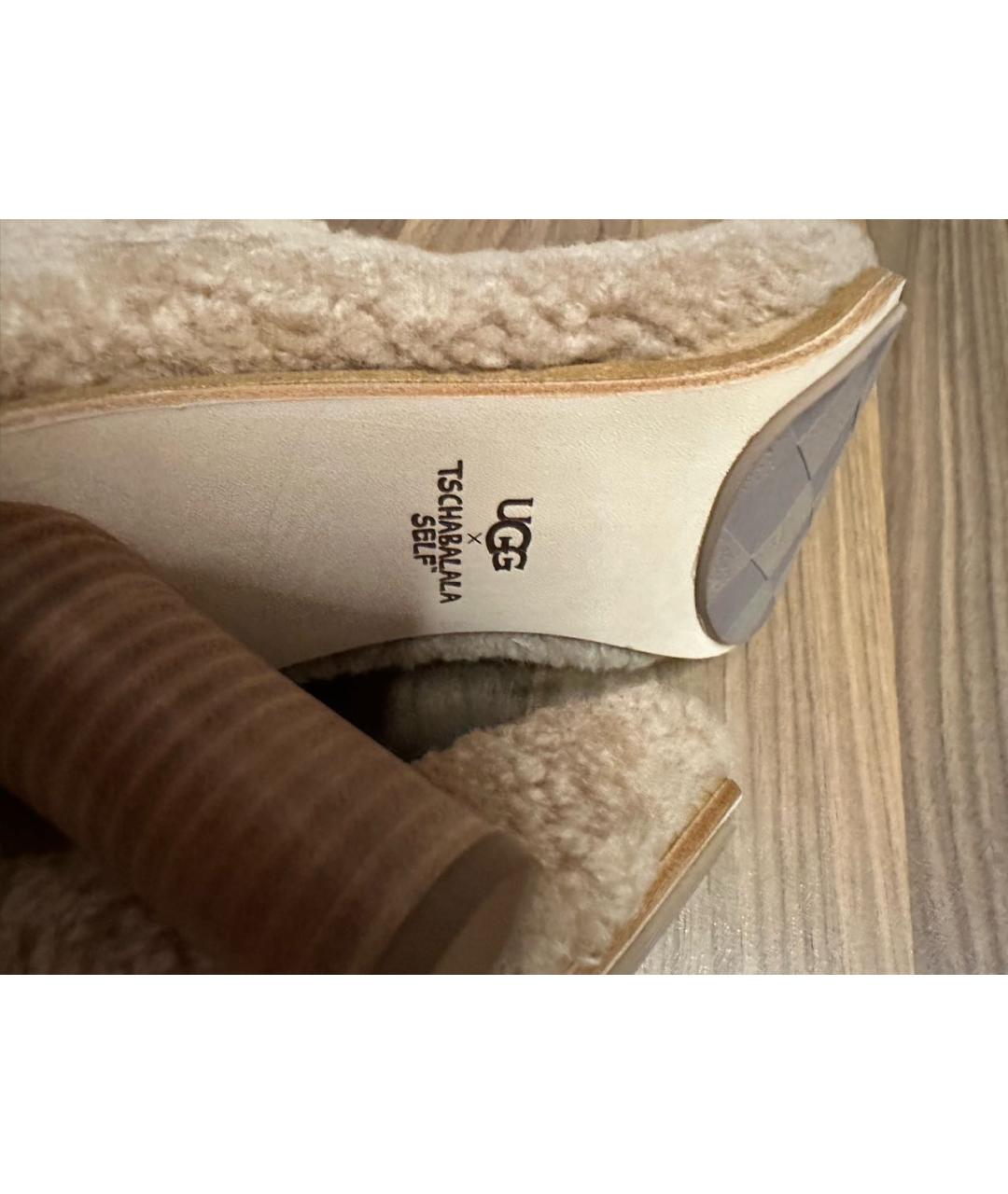 UGG AUSTRALIA Бежевые замшевые сапоги, фото 6