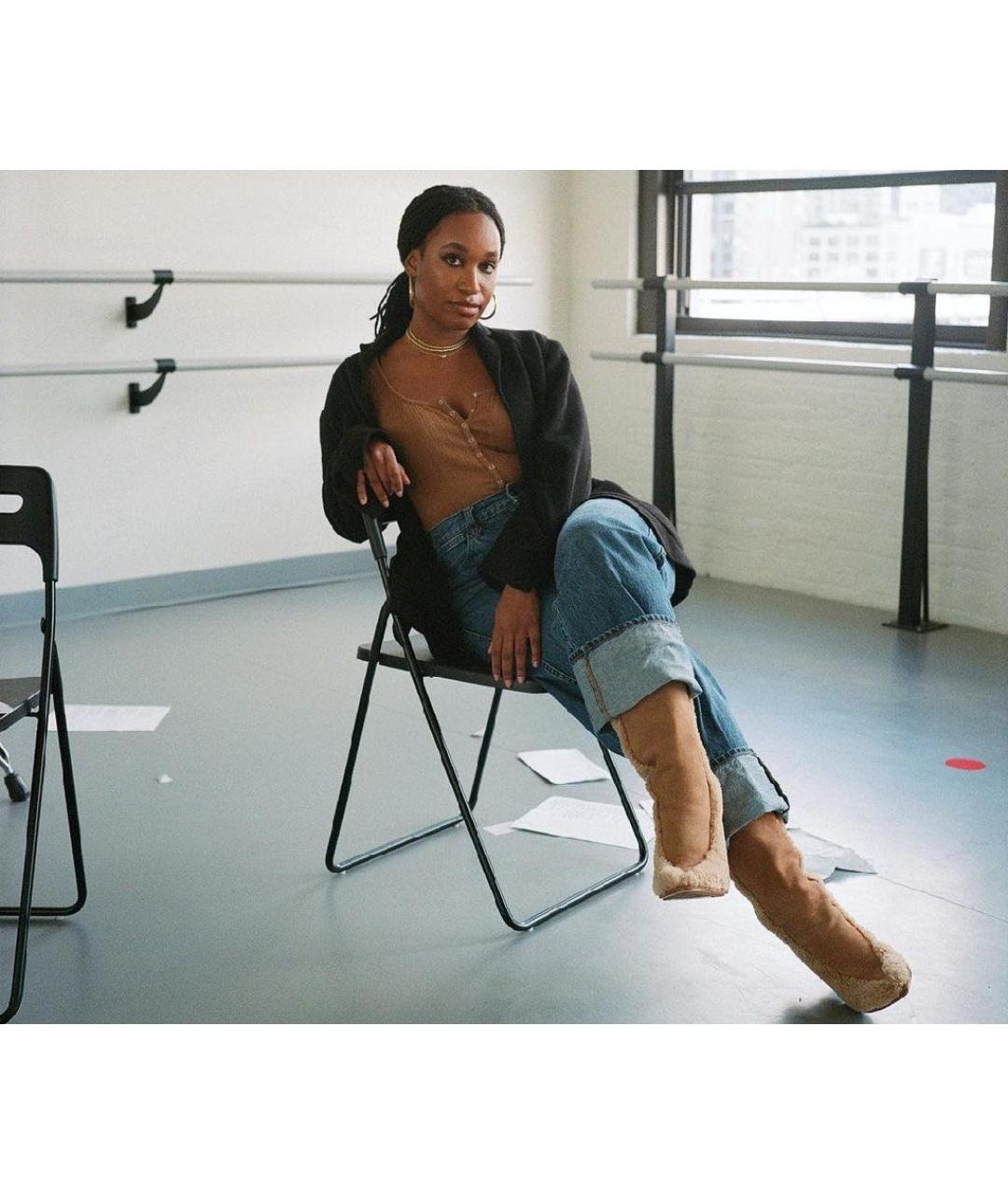 UGG AUSTRALIA Бежевые замшевые сапоги, фото 8