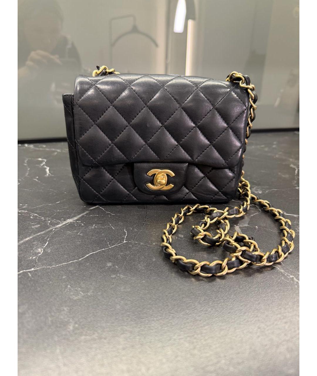 CHANEL Черная кожаная сумка через плечо, фото 8