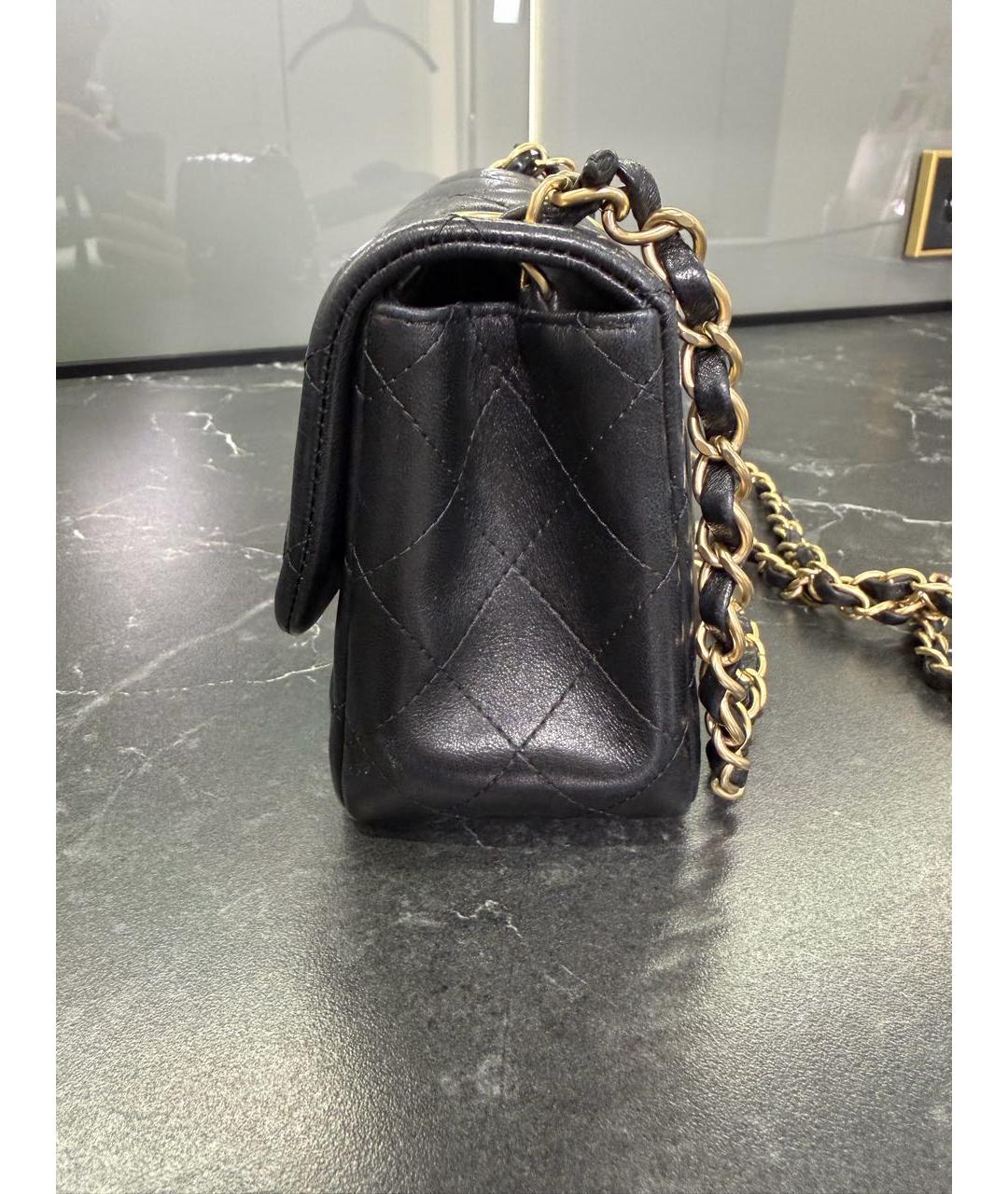 CHANEL Черная кожаная сумка через плечо, фото 4