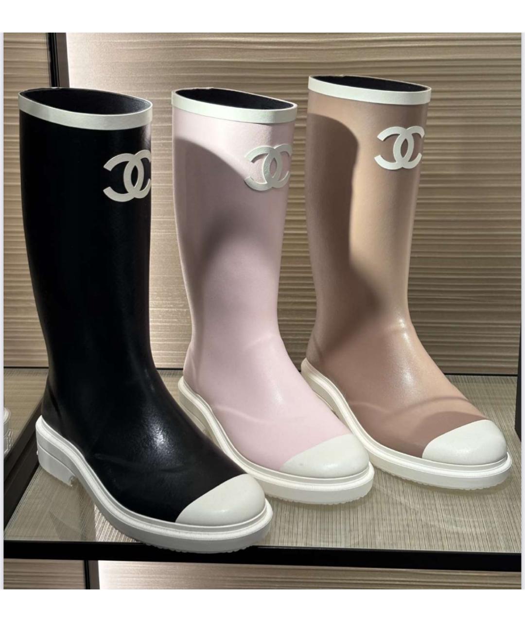 CHANEL Розовые резиновые сапоги, фото 3
