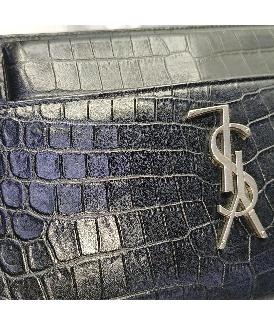 SAINT LAURENT Черная кожаная сумка через плечо, фото 6