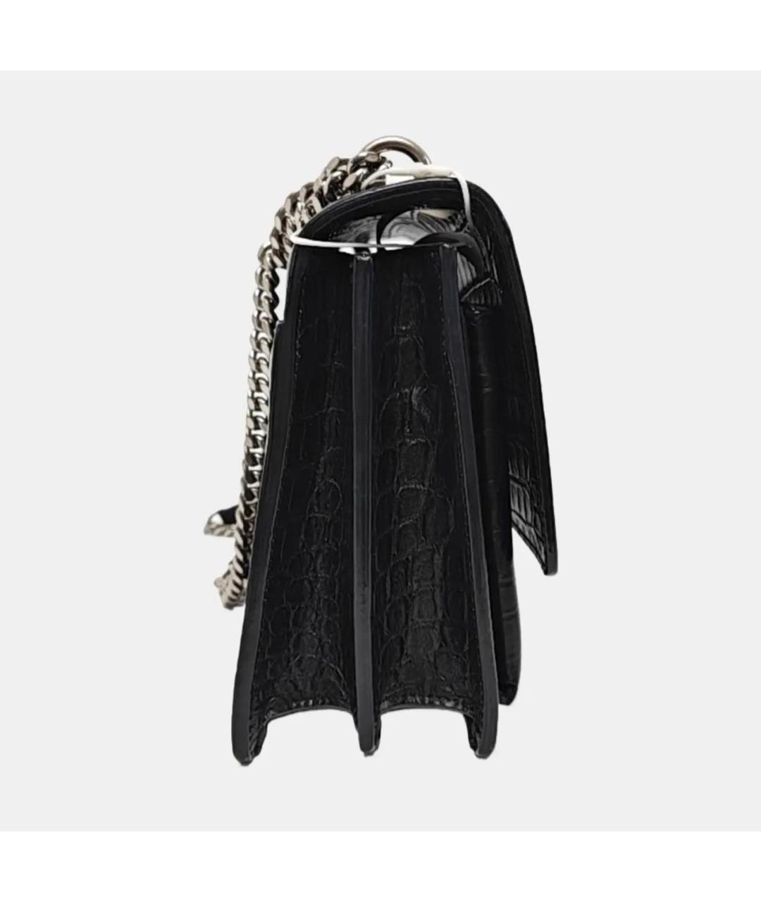 SAINT LAURENT Черная кожаная сумка через плечо, фото 3