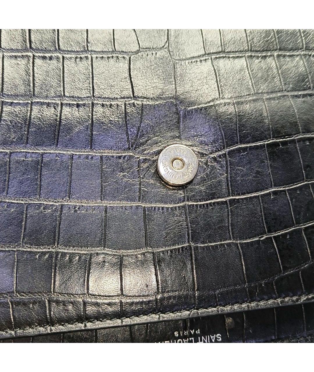 SAINT LAURENT Черная кожаная сумка через плечо, фото 8