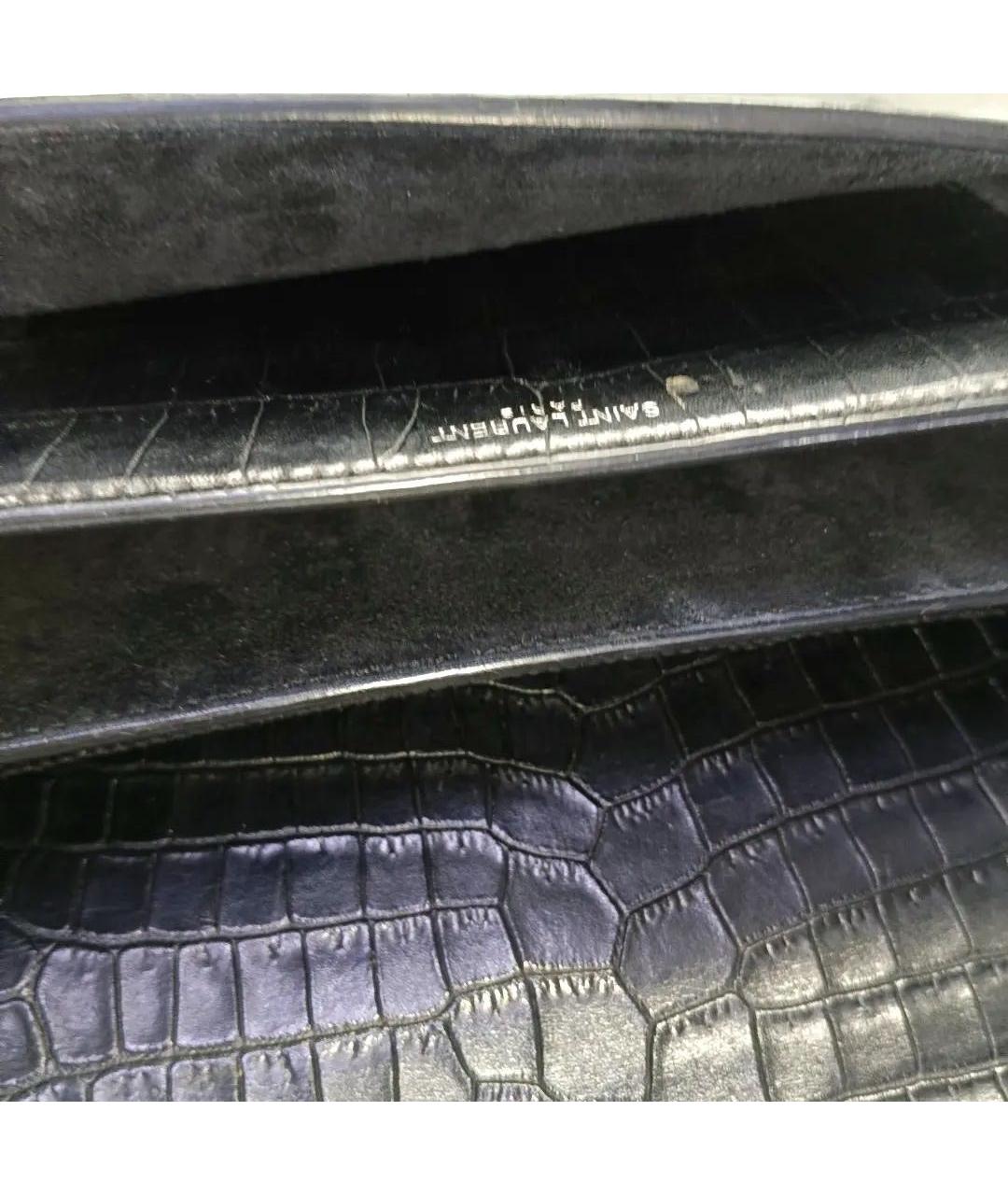 SAINT LAURENT Черная кожаная сумка через плечо, фото 5