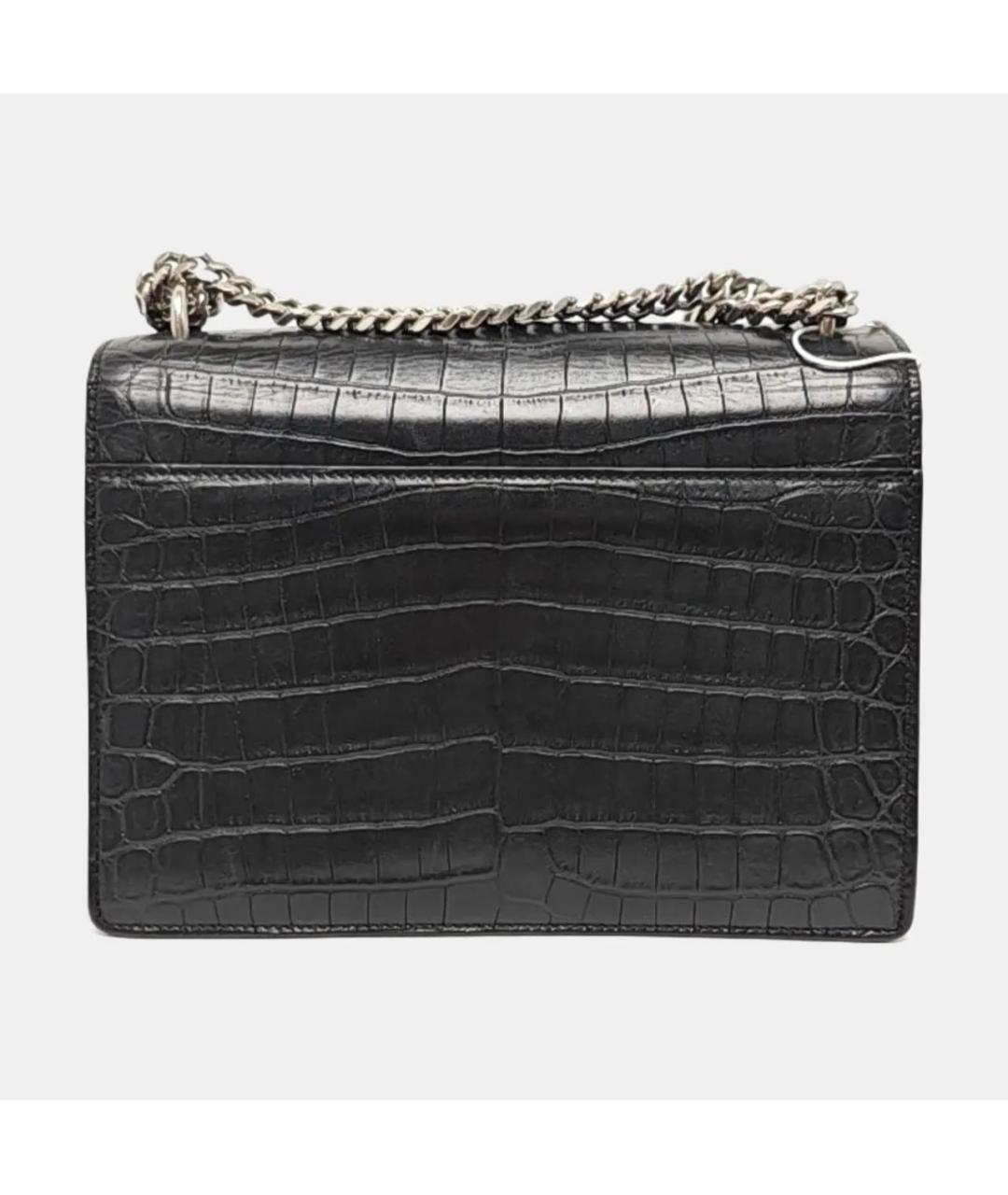 SAINT LAURENT Черная кожаная сумка через плечо, фото 4