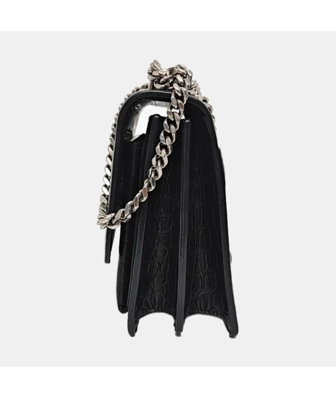 SAINT LAURENT Черная кожаная сумка через плечо, фото 2