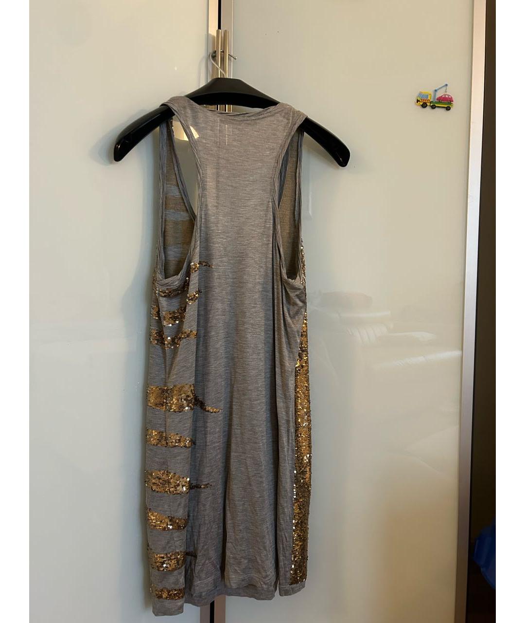 ROBERTO CAVALLI Серая вискозная майка, фото 2