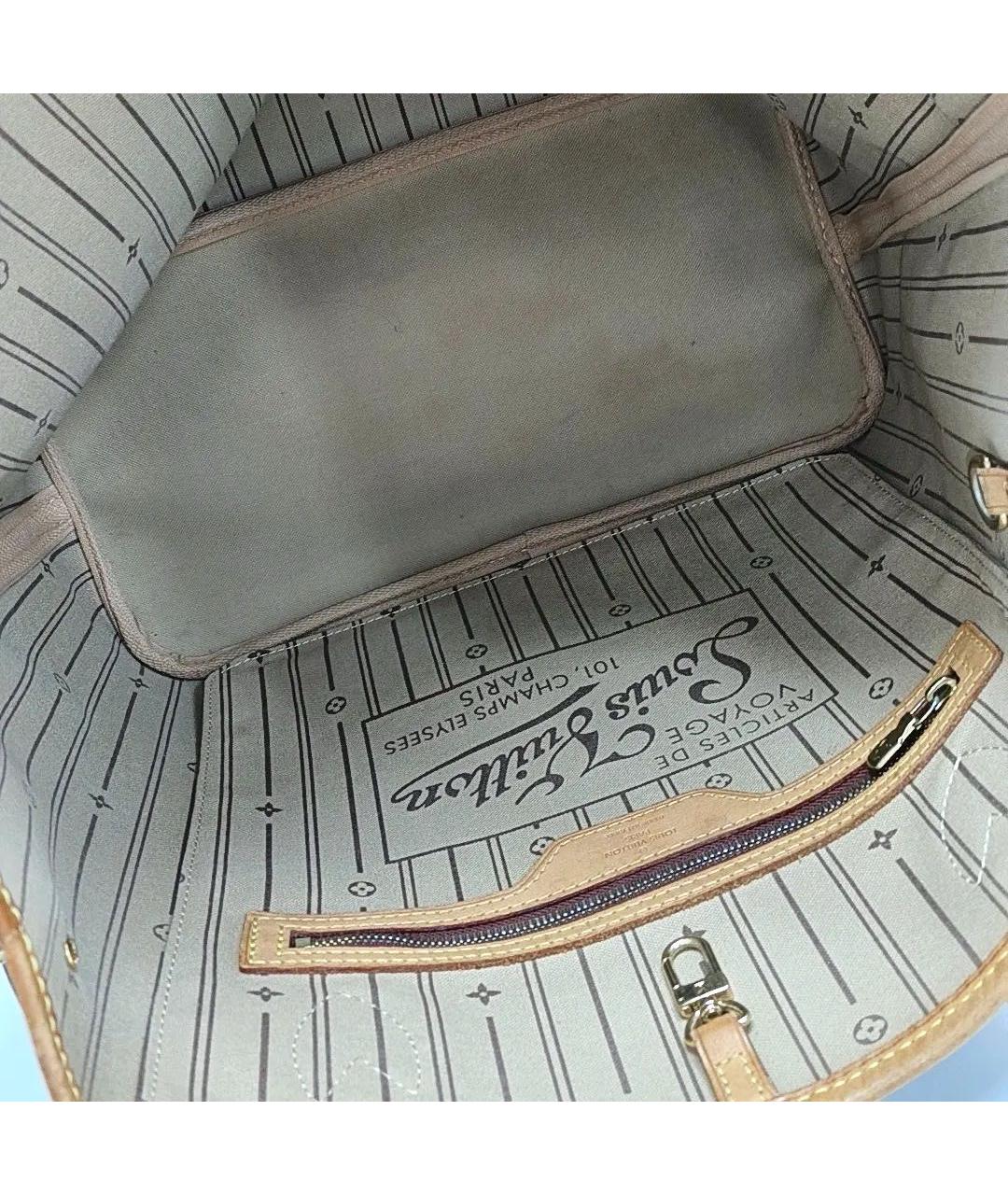 LOUIS VUITTON Коричневая кожаная сумка тоут, фото 6