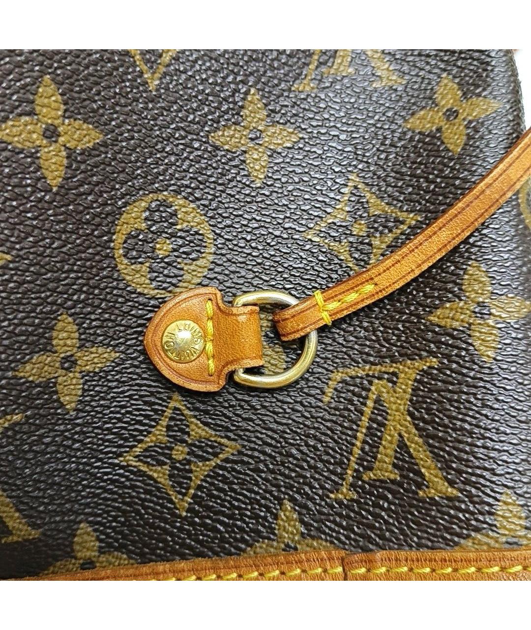 LOUIS VUITTON Коричневая кожаная сумка тоут, фото 7