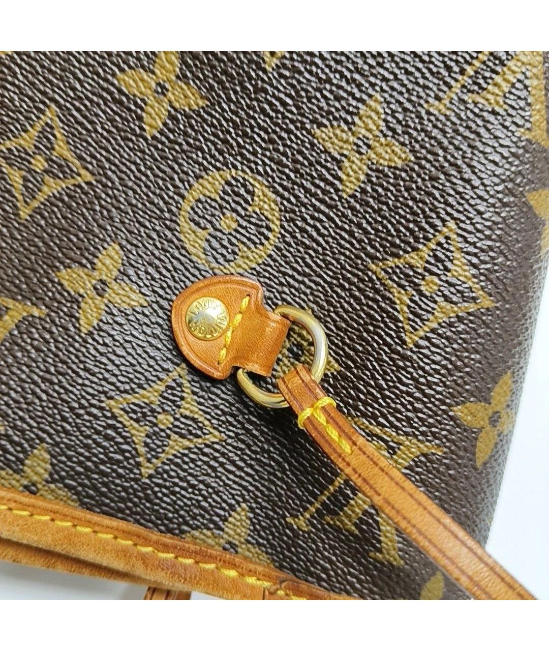 LOUIS VUITTON Коричневая кожаная сумка тоут, фото 8