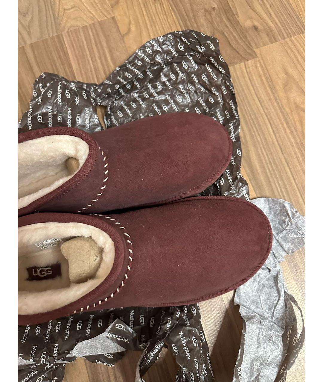 UGG AUSTRALIA Бордовые замшевые низкие ботинки, фото 3