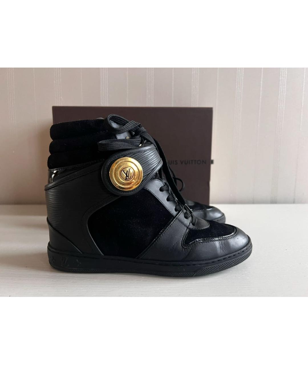 LOUIS VUITTON Черные кожаные ботильоны, фото 2