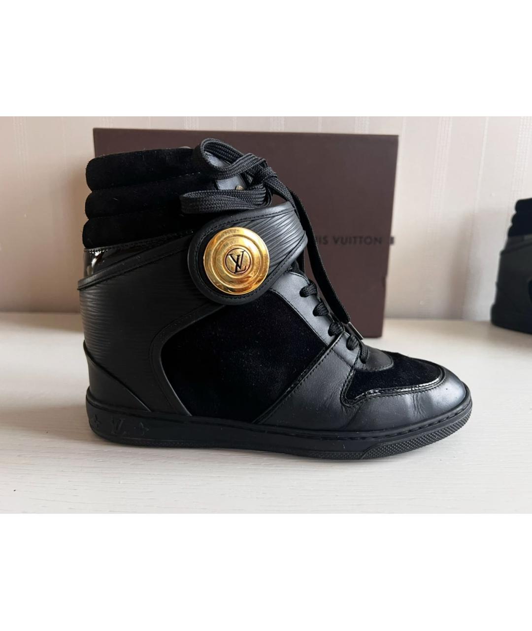 LOUIS VUITTON Черные кожаные ботильоны, фото 6