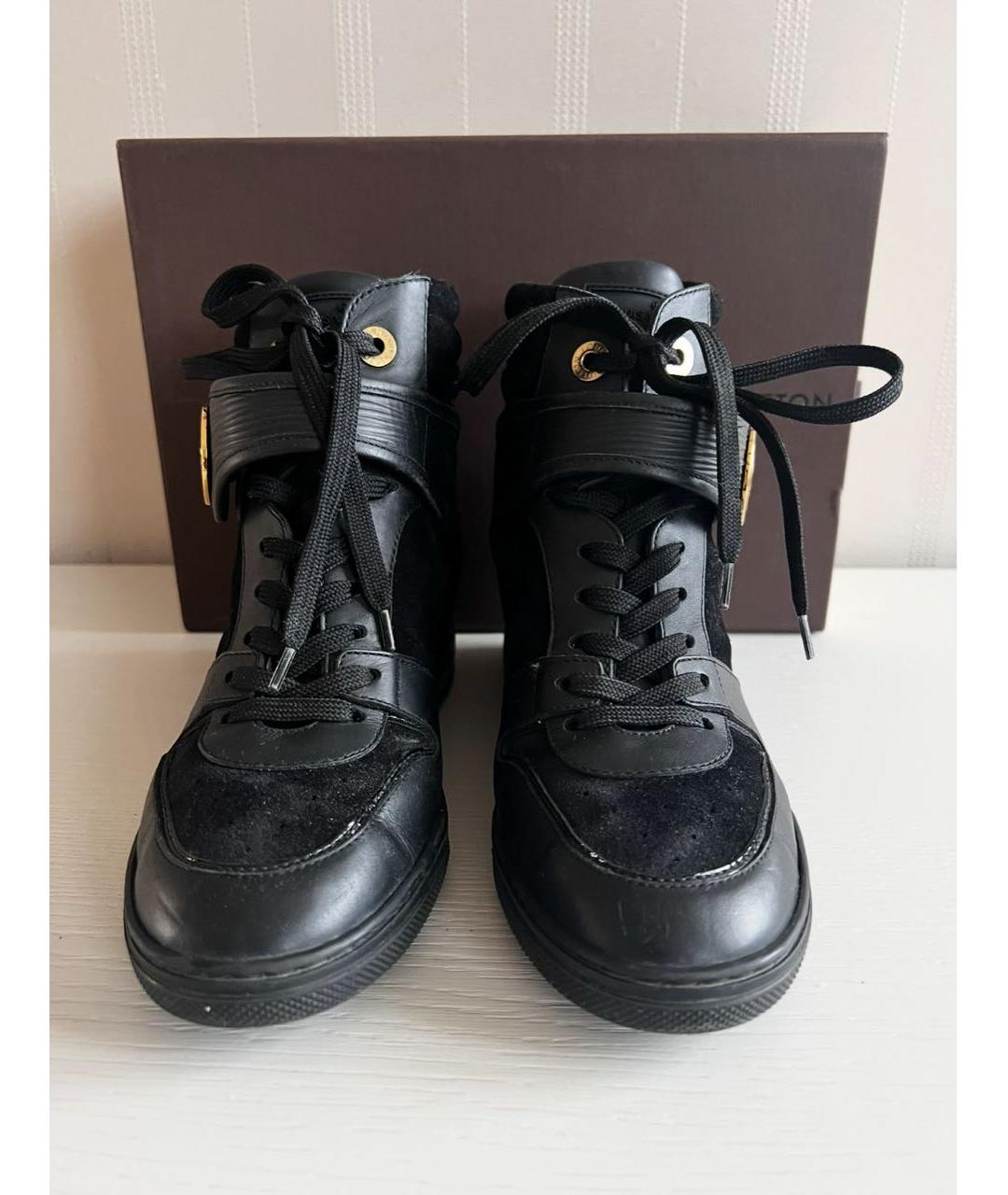 LOUIS VUITTON Черные кожаные ботильоны, фото 3