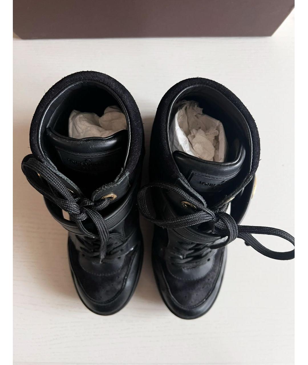 LOUIS VUITTON Черные кожаные ботильоны, фото 5
