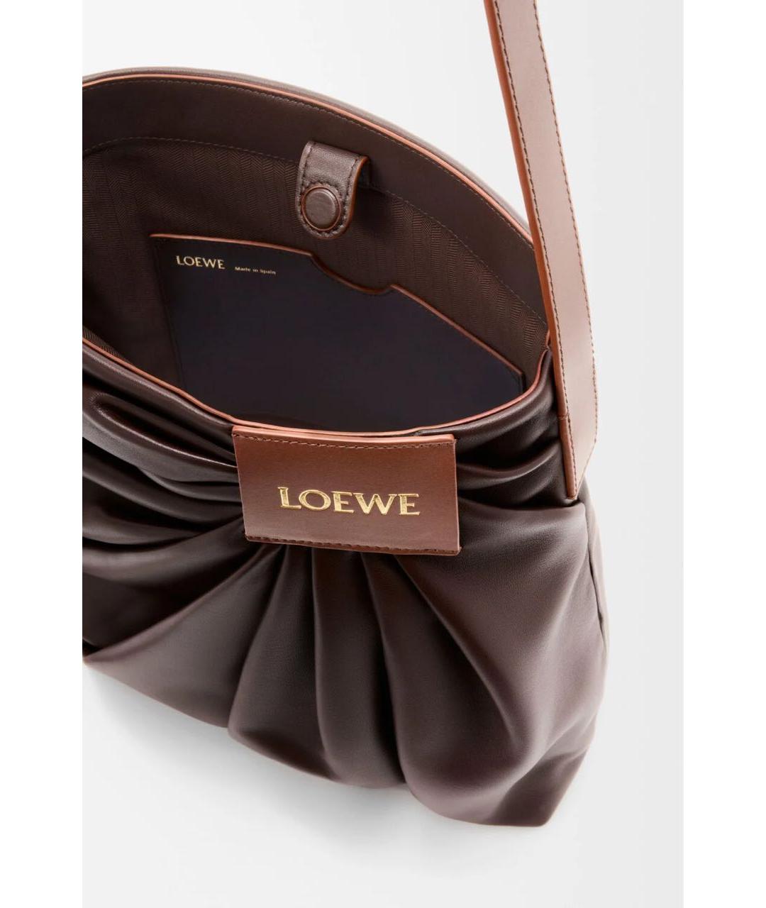 LOEWE Коричневая кожаная сумка тоут, фото 5