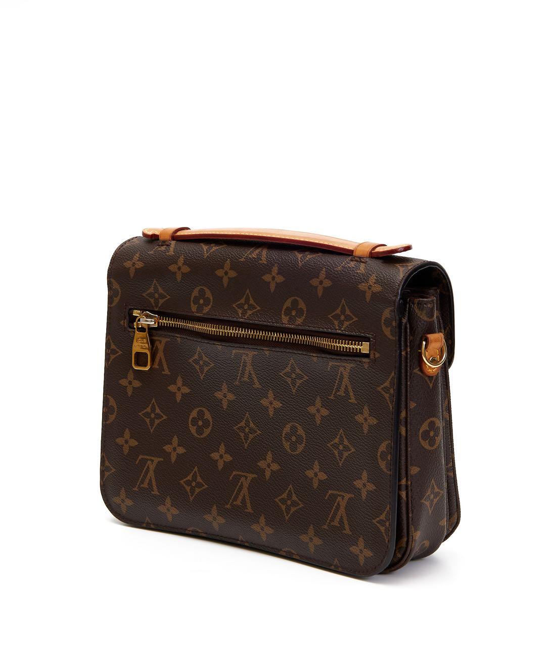 LOUIS VUITTON Коричневая кожаная сумка через плечо, фото 3