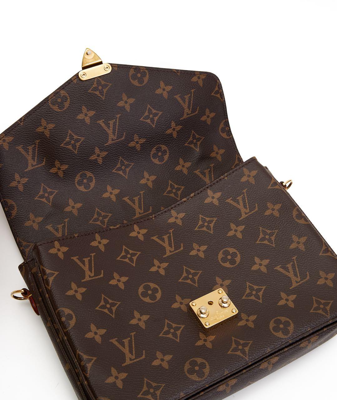 LOUIS VUITTON Коричневая кожаная сумка через плечо, фото 8