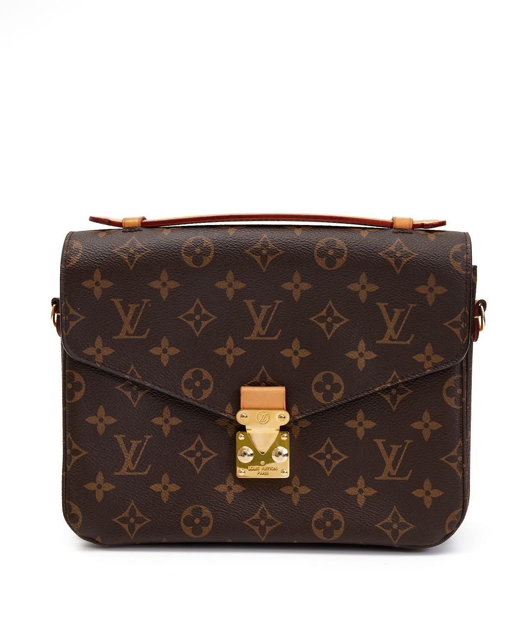 LOUIS VUITTON Коричневая кожаная сумка через плечо, фото 1