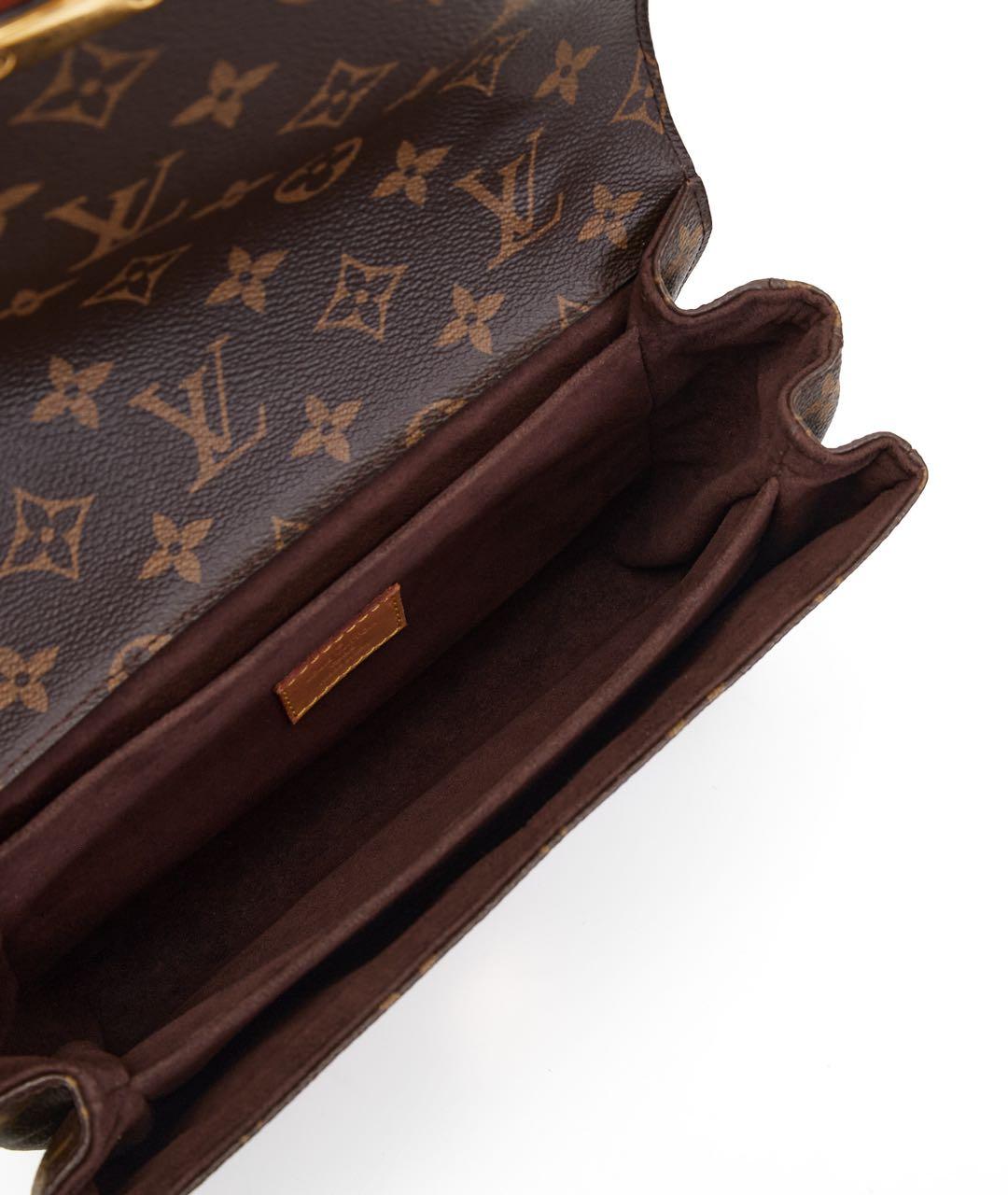 LOUIS VUITTON Коричневая кожаная сумка через плечо, фото 4