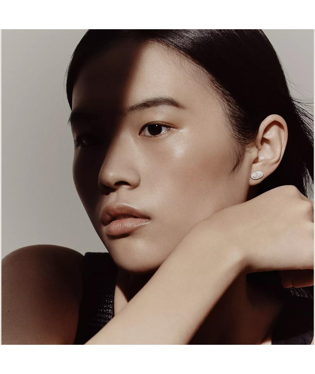 HERMES Золотые серьги из белого золота, фото 2