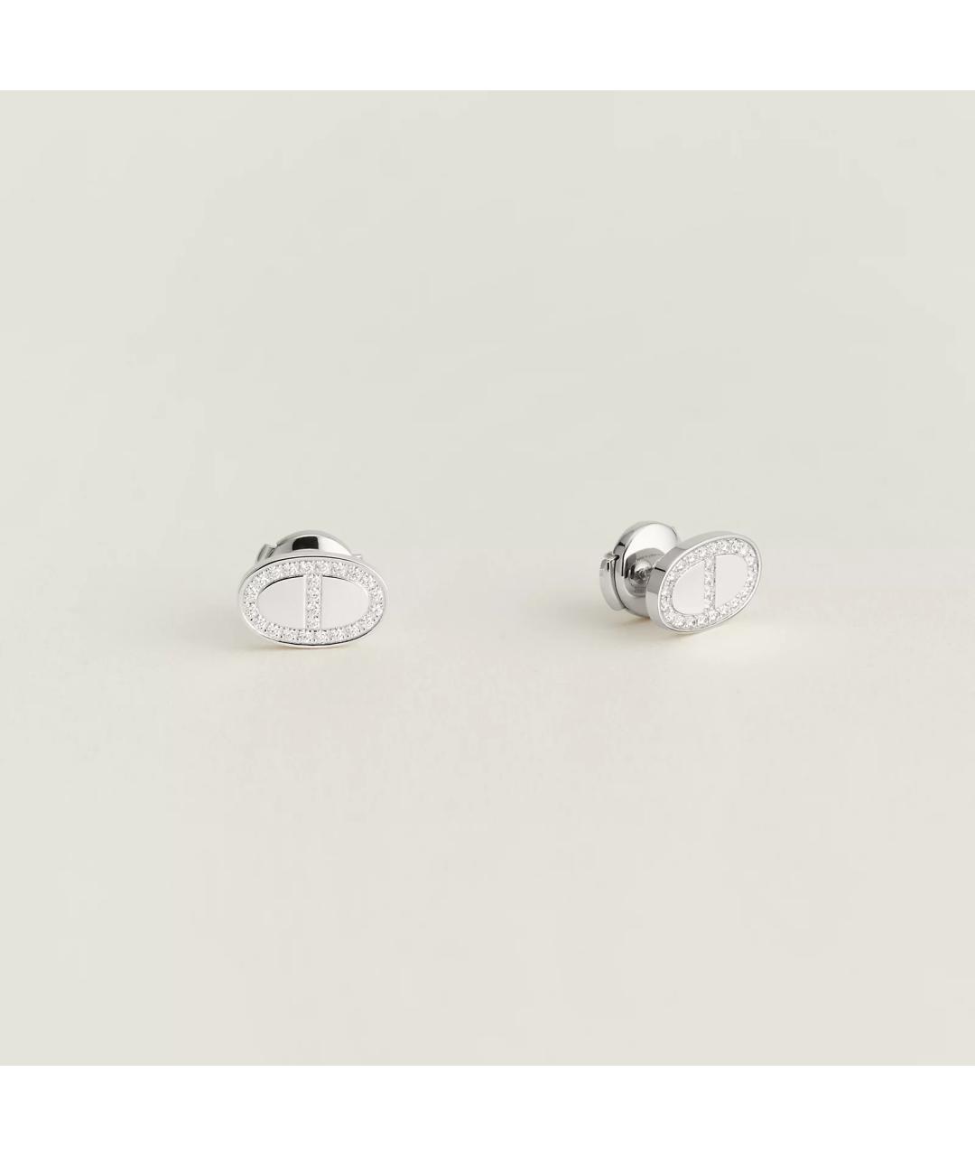 HERMES Золотые серьги из белого золота, фото 3