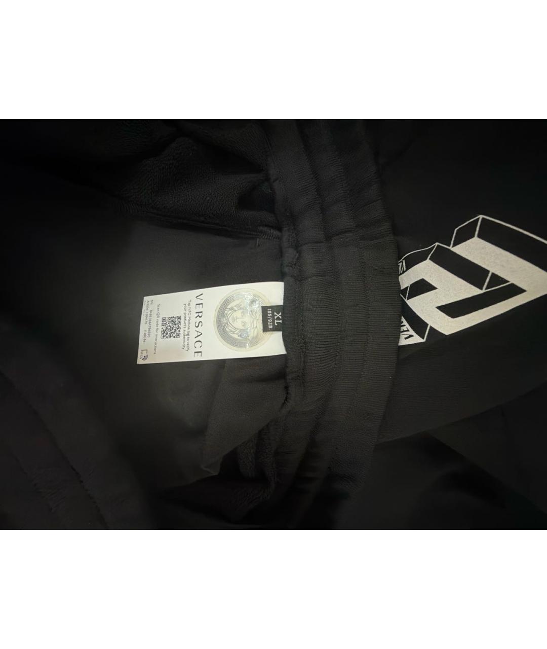 VERSACE Черные хлопковые повседневные брюки, фото 6