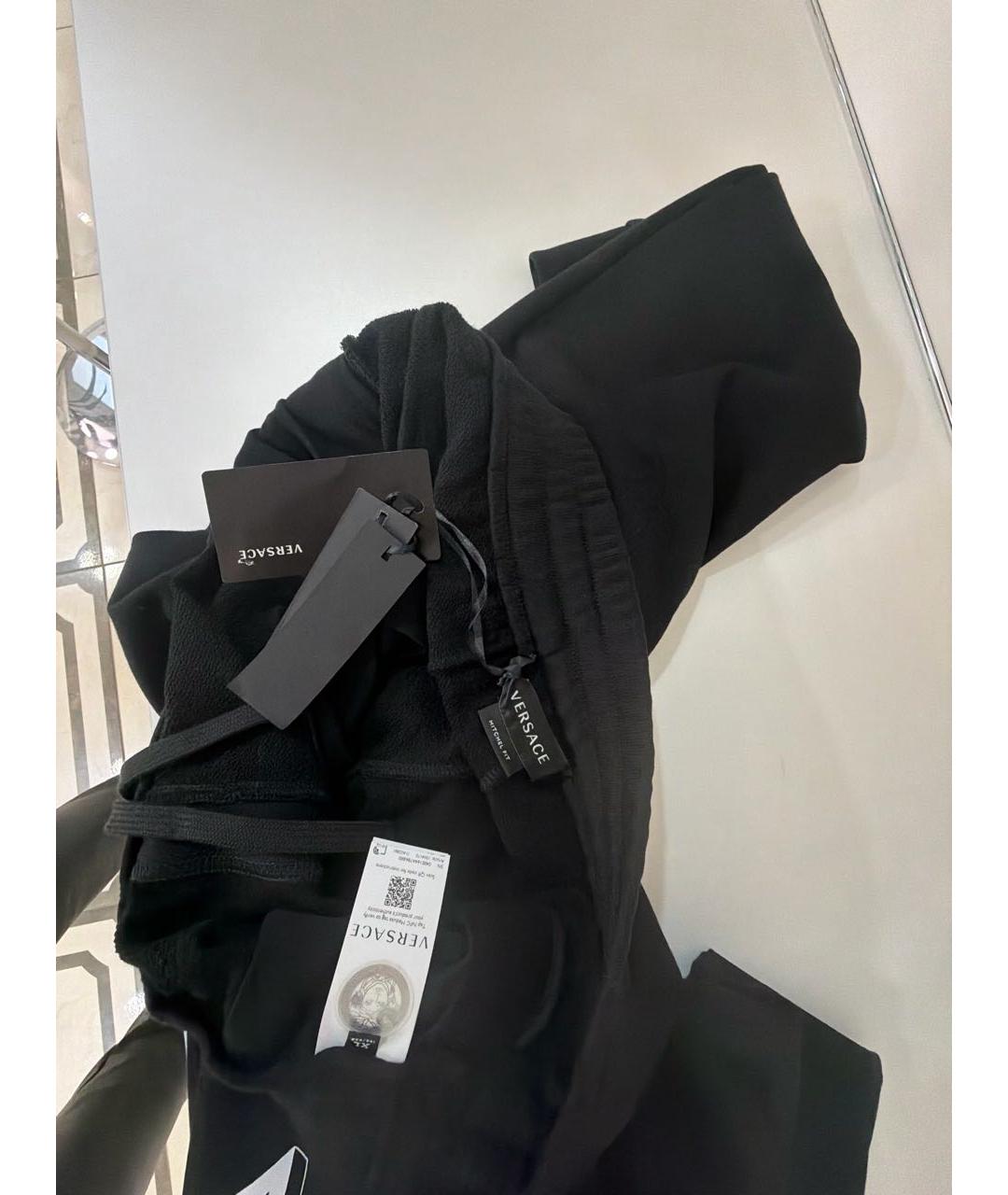 VERSACE Черные хлопковые повседневные брюки, фото 3