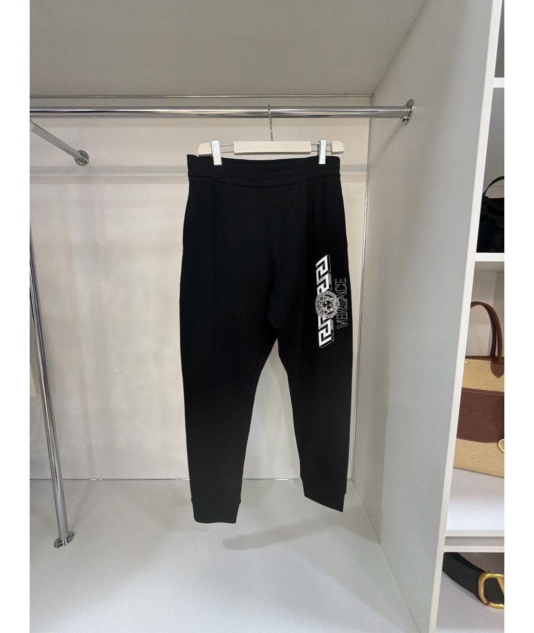 VERSACE Черные хлопковые повседневные брюки, фото 7