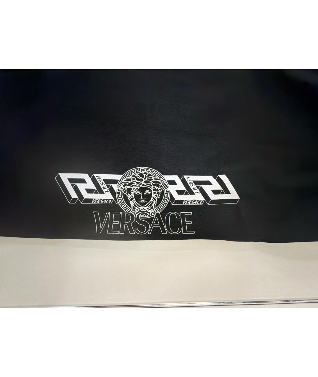 VERSACE Черные хлопковые повседневные брюки, фото 5