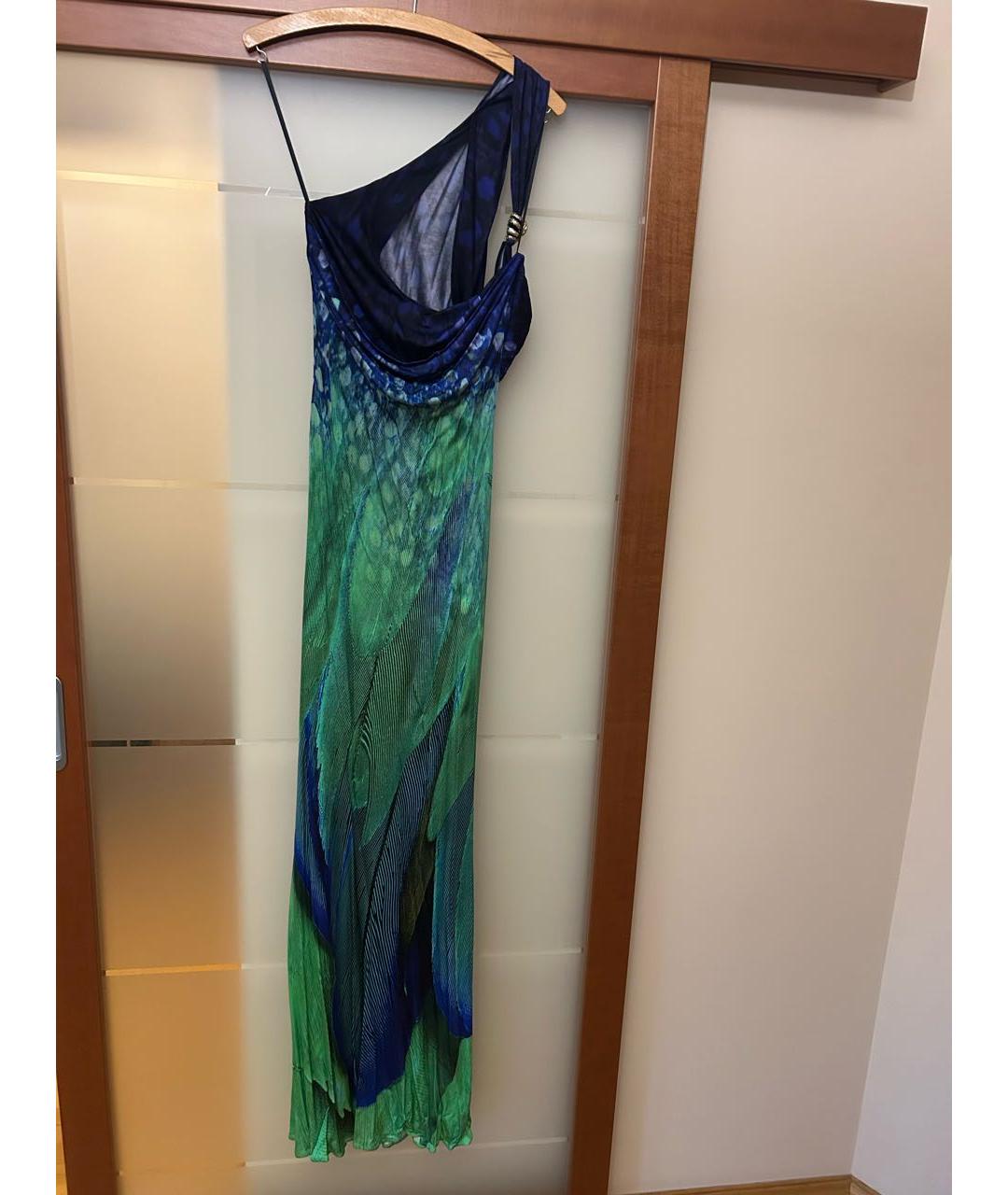ROBERTO CAVALLI Синее вискозное вечернее платье, фото 7