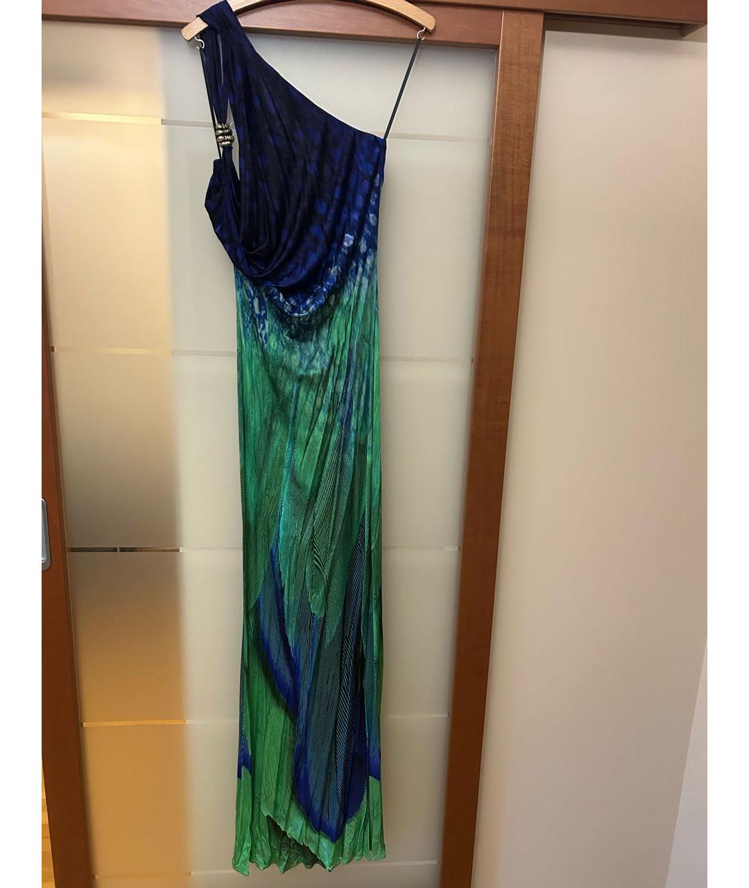 ROBERTO CAVALLI Синее вискозное вечернее платье, фото 2