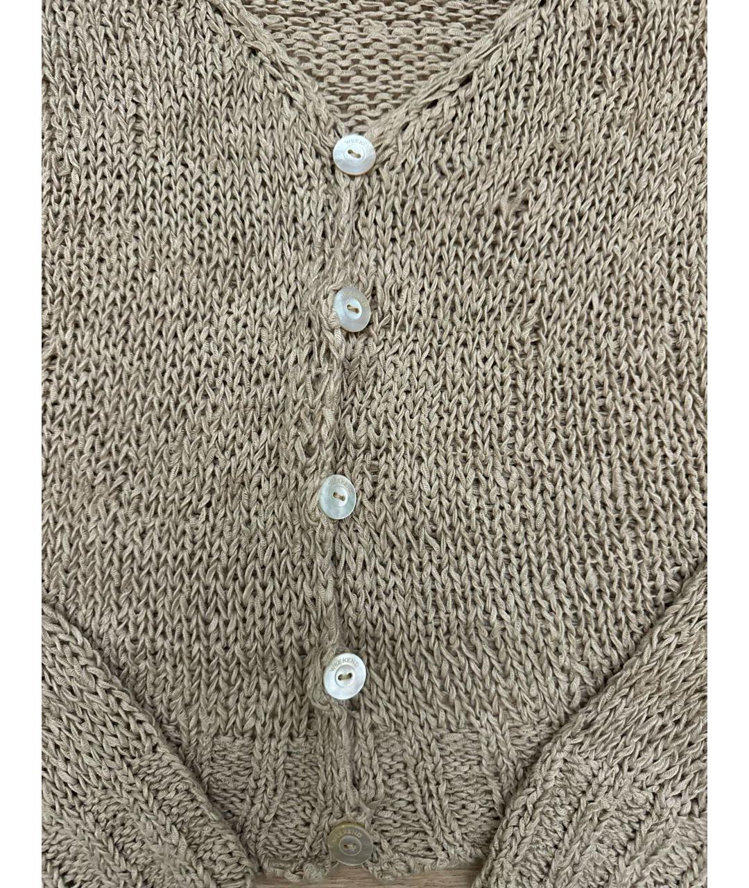 WEEKEND MAX MARA Бежевый льняной джемпер / свитер, фото 2