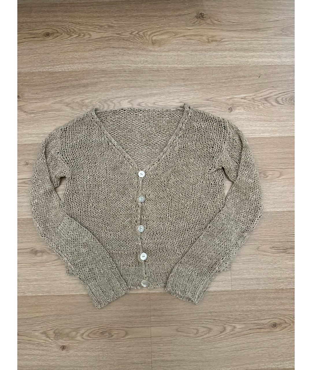 WEEKEND MAX MARA Бежевый льняной джемпер / свитер, фото 6