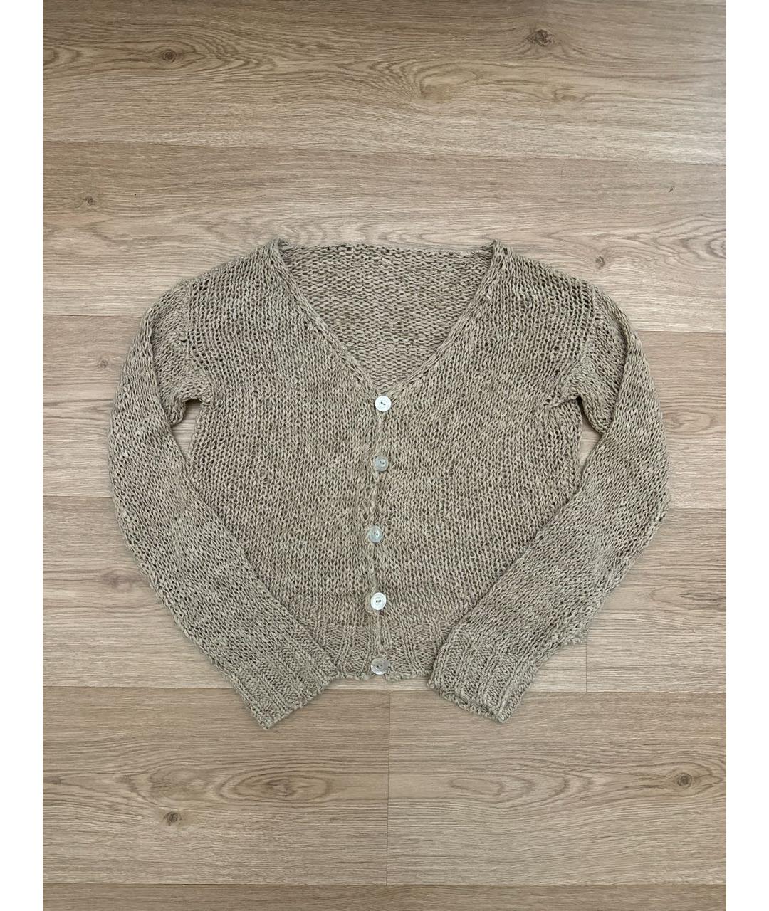 WEEKEND MAX MARA Бежевый льняной джемпер / свитер, фото 7